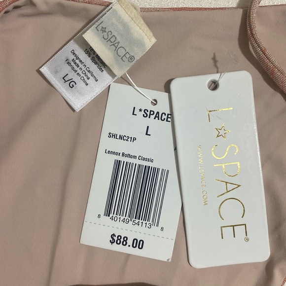 L*SPACE LENNOX BOTTOM CLASSIC String Bikini Bottom w Metallic Glitters Size L - Picture 3 of 5